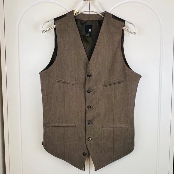 J.Ferrar Men's Soft Brown Vest - Picture 1 of 8